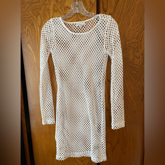 White mesh bathing suit cover up size M - Picture 2 of 4